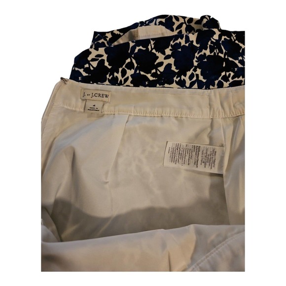 J By J Crew Pencil Skirt Women's 4 White/Blue Floral Knee Length Casual Workwear - Picture 6 of 6
